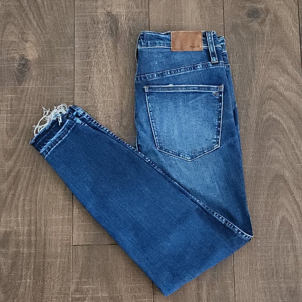 Madewell 10" High Rise Skinny Jeans Size 28 Raw Hem Button Fly